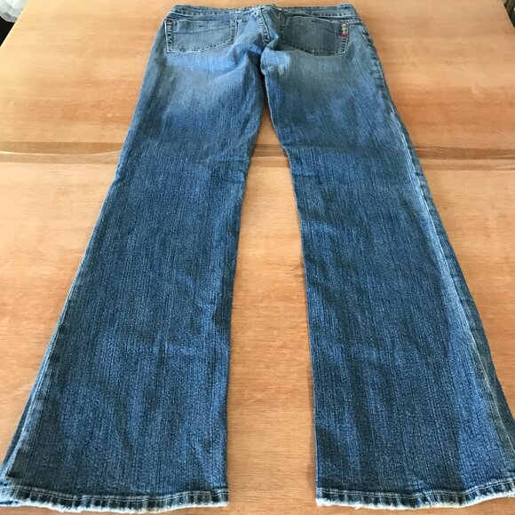 Miss Me Drew Flare Jeans Women 30 Blue Low Rise Distressed Stretch Medium Wash - Picture 2 of 12